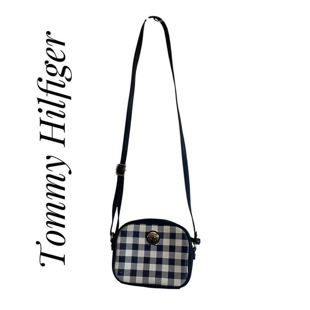 Tommy Hilfiger Cross Body Mini Purse Navy Blue White Gold